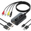 HDMI to S Video RCA Converter, 1080P HDMI to AV Composite S-Video 2 in 1 Converter for DVD/STB/PS3/PS4 to Display on Older TV with Svideo/RCA Inputs(Not Support 4k HD) view 1