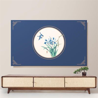 SHIJT Universal Tv Cover Elastic Full Televisions Protector, Led Flat TV Protective for Indoor, Tv Screen Painting Enclosure (Color : B, Size : 65 inch)