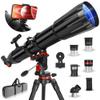 Telescope,Telescope for Adults High Powered, 90mm Aperture 900mm Professional Refractor Telescopes for Kids & Beginners, Magnification 450X,for Planet Observation with Stainless Tripod & Phone Adapter view 1