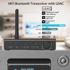 1Mii DS700 HiFi Bluetooth Audio Transmitter Receiver for TV, Long Range Wireless Adapter with Audiophile DAC, LDAC/aptX HD/aptX LL, OLED Display, Optical & Coaxial Input/Output, RCA Output Only view 3
