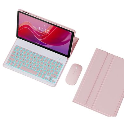 GYSDCAZ Keyboard Case for Lenovo Tab M11 2024 11 Inch TB330, Detachable Backlit Wireless Keyboard with Magnetic Protective Cover, Rechargable Mouse,Pink