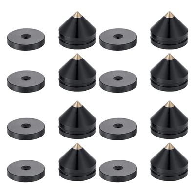 IDOLOVA 8 Set Speaker Stand Feet Foot Pad Aluminium Alloy Metal Spikes Cone Floor Foot Nail Black, 500340331A3