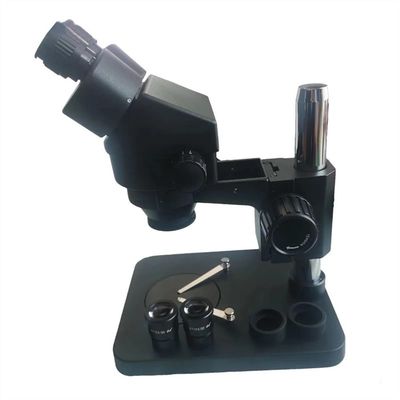 Microscope Kit 3.5X-90X Table Pillar Stand Zoom Binocular Stereo Microscope Inspection PCB Repair Microscopio 144 LED Light Source Microscope Lens Adapters (Color : Black-SZM45B1)