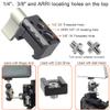 DEKEENSTAR NATO Clamp Adapter Monitor Mount Quick Release NATO Rail Clamp with 1/4 and 3/8 Thread Holes for Camera Cage Handle Monitor LED Light Microphone Cold Shoe Magic Arm view 3