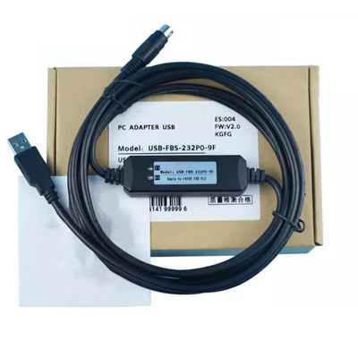 USB-FBS-232P0-9F Applicable PLC Programming Cable Communication Data Download Cable Cable Stable Transmission Economical Black 3 Meters
