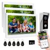 Wired Video Doorbell Apartment Intercom with 1080P Doorbell Camera,3 Unit 10 Inch Full Touch Monitor System,TUYA WiFi Smart Home Video Intercom Door Phone Kits for Villa Home view 1