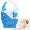 Cndiyald Waterproof Shower Radio Mini AM/FM Shower Radio Resistent Radio Hanging Music Radio Built-in Speaker for Bathroom Outdoor Use(Blue) Suction Cup Hook view 1