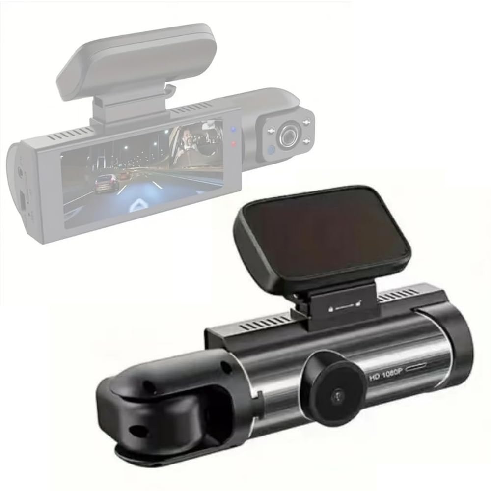 Shkalacar Dash Camera Front & Inside Dual Camera, 1080P DVR Dashcam Driving Recorder with 3.16 Inch IPS Screen 170 Wide Angle Support Clear Night-Vision Collision Locking and Loop Recording