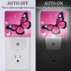 KikandKo 2 Pack Butterflies Night Light for Kids, Pink Butterflies Night Light Plug into Wall, Dusk to Dawn Nightlight for Childrens Room Decor, Christmas Birthday Gifts for Kids, 7.6x7.6cm/3inx3in view 2
