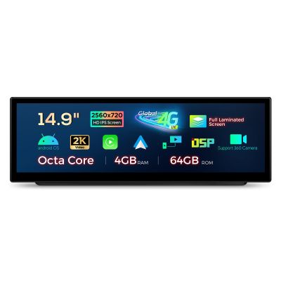 XTRONS 14.9 Inch Android 14 Car Stereo for BMW E90/ E91/E92/ E93 (2008-2012) Without Original Display, 2K IPS Touch Screen 4+64GB Global 4G Car Radio Support Wireless Car Play Android Auto