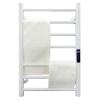 JUVELIO Electric Heated Towel Rack Electric Towel Warmer Heated Towel Drying Rack for Bathroom, 304 Stainless Steel Electric Towel Rail with Temperature Time Control, 80W, Wall Mounted,White,Hardw view 1