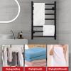 JUVELIO Electric Heated Towel Rack Electric Towel Warmer Heated Towel Drying Rack for Bathroom, 304 Stainless Steel Electric Towel Rail with Temperature Time Control, 80W, Wall Mounted,White,Hardw view 3