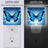 KikandKo 2 Pack Butterflies Night Light for Kids, Blue Butterfly Night Light Plug into Wall, Dusk to Dawn Nightlight for Childrens Room Decor, Christmas Birthday Gifts for Kids, 7.6x7.6cm/3inx3in view 2