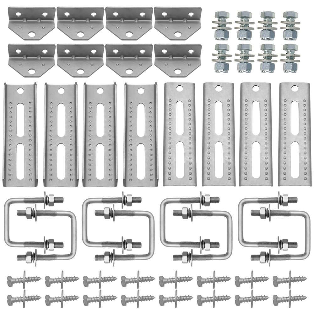8 PCS 8" Boat Trailer Bunk Brackets, Galvanized Swivel Top, Heavy Duty, for 1.5" x 3", 2" x 3", 3" x 3" Boat Trailer Crossmember