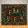 Loccor 10x8ft Fabric Juneteenth Backdrop African American Independence Day Celebrate Juneteenth Background with Geometric Pattern for Juneteenth Freedom Day Party Decorations Photo Props view 1