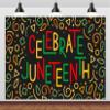 Loccor 10x8ft Fabric Juneteenth Backdrop African American Independence Day Celebrate Juneteenth Background with Geometric Pattern for Juneteenth Freedom Day Party Decorations Photo Props view 3
