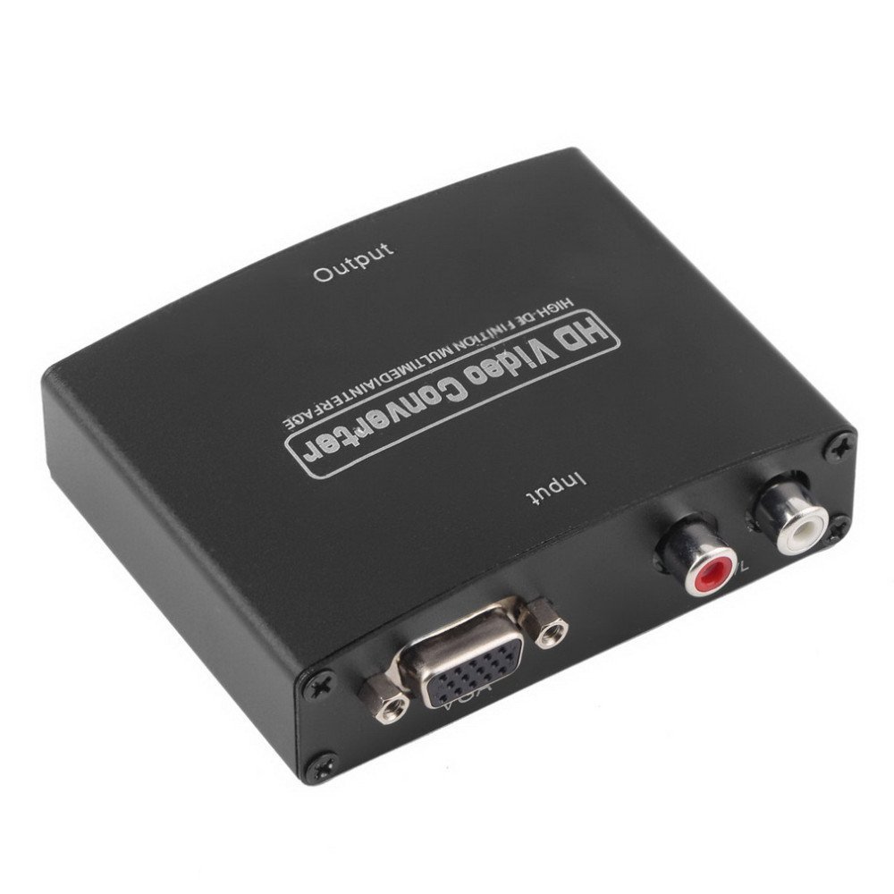 VGA to HDMI Adapter HD VGA R/L Audio and Video Converter to HDMI Adapter Box for PC Laptop to HDTV Projector