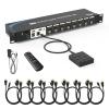 eKL 8 Port Real Seamless Switching HDMI KVM Switch 8 Computers 4K@30Hz 1U Rack Mount, 3.5mm Audio Extractor, Desktop Controller, Hotkey, Mouse, RS232 Code Switching view 1