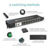 eKL 8 Port Real Seamless Switching HDMI KVM Switch 8 Computers 4K@30Hz 1U Rack Mount, 3.5mm Audio Extractor, Desktop Controller, Hotkey, Mouse, RS232 Code Switching view 4