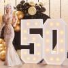 Bugame Light Up Numbers 4FT, Number 50 Light Up Sign Marquee Numbers 4 Feet Tall, Large 50 Marquee Number for 50th Birthday Party Decorations Mosaic Nmero view 1