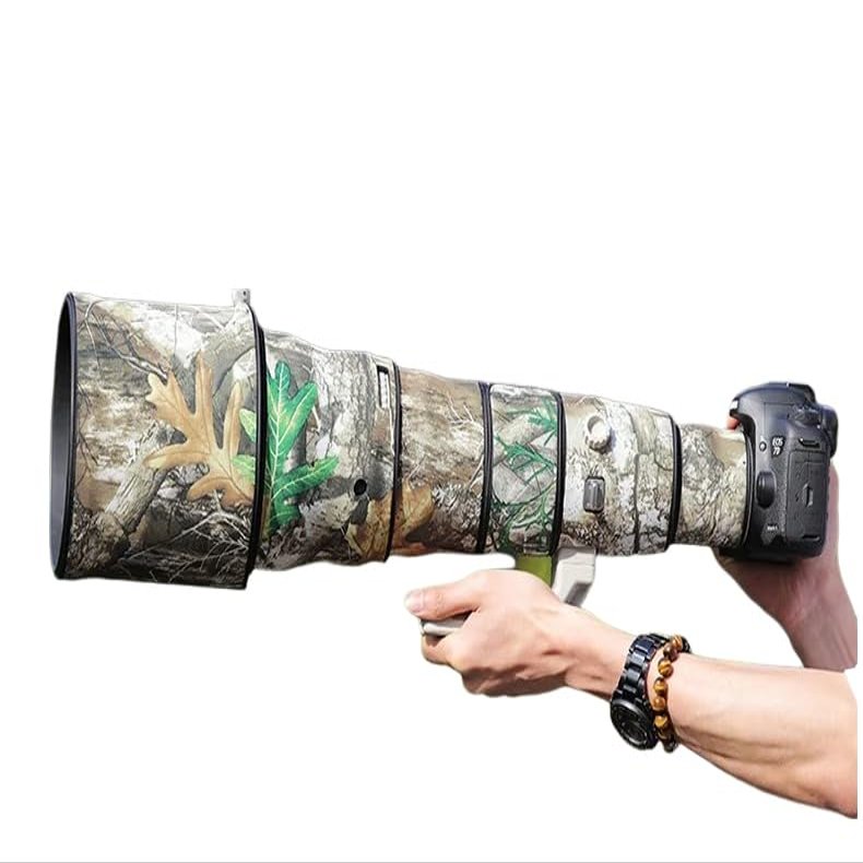 CHASING BIRDS Lens Camouflage Waterproof Coat for Canon EF 800mm F5.6 L is USM Rainproof Lens Protective Cover (Yellow Tree Camouflage, with Extender EF 1.4X III)