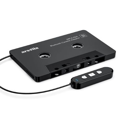 arsvita 5.1 Bluetooth Cassette Adapter, Car Audio Bluetooth Cassette Receiver, Cassette Bluetooth Adapter for Car Support Micro SD Card, Hands-Free Call, Black, Type BCA02
