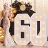 Bugame Light Up Numbers 4FT, Number 60 Light Up Sign Marquee Numbers 4 Feet Tall, Large 60 Marquee Number for 60th Birthday Party Decorations Mosaic Nmero view 1