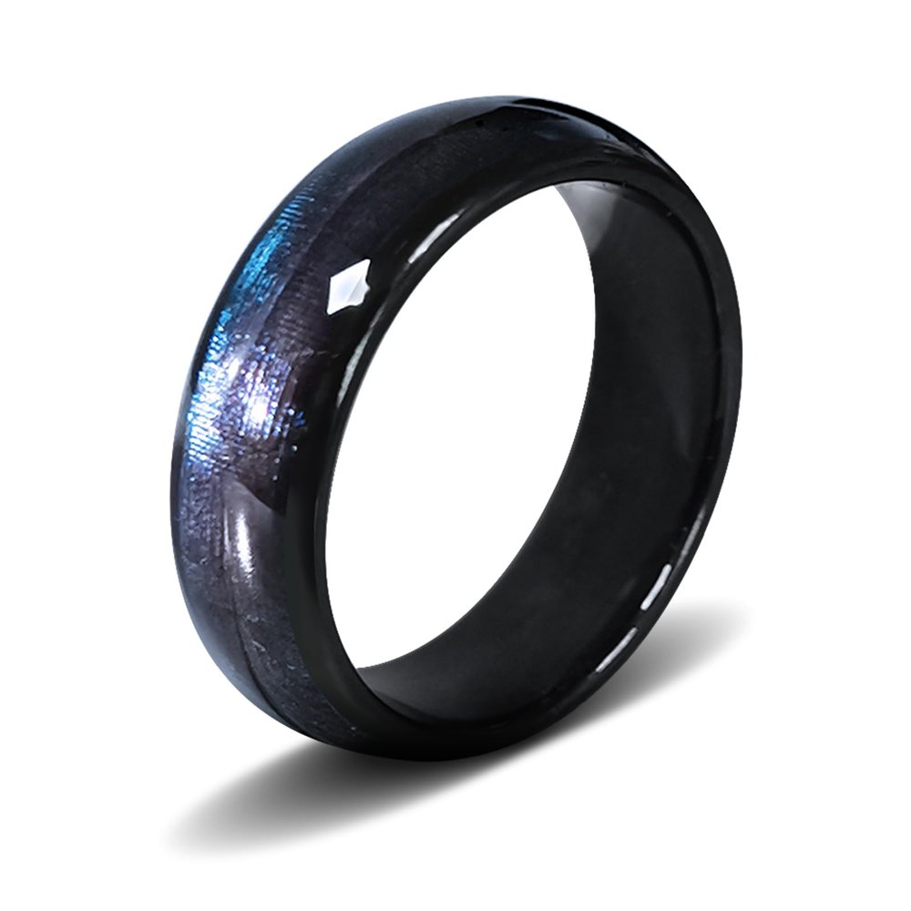 NFC Ntag216 Chip Ceramic Smart Finger Ring Programmable 888 Bytes Compatible with NFC Phone and Devices for Men or Women (Blue, US#11)