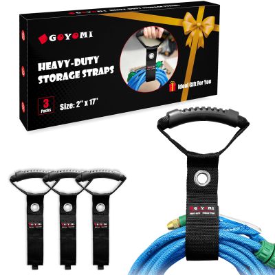 Stocking Stuffers for Men Adults, Heavy Duty Extension Cord Storage Straps, Pack of 3, 17'' Carrying Strap with Handle, Cord Hose Holder Tools Organizers Storage Garage Organization Cord Ties