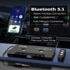 arsvita 5.1 Bluetooth Cassette Adapter with 3.5mm Aux Cable Tape, Black view 3
