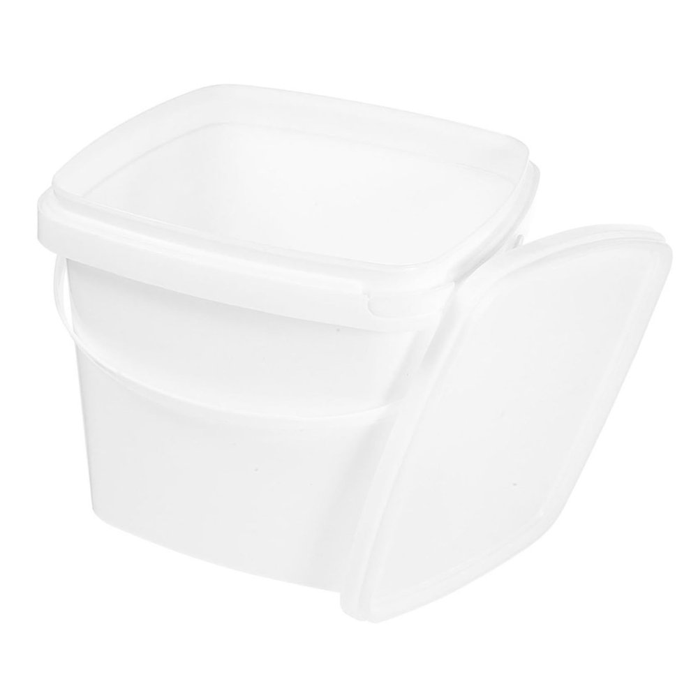 Portable Plastic Bucket with Handle and Lid 2l White Halloween