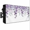 FALABON88 Outdoor TV Cover 65 Inch, Weatherproof Waterproof Elegant Spring Leaf Outside TV Covers with Zipper Flap, Purple Lavender 600D TV Enclosure Protector for Outside Flat Screen TV view 1