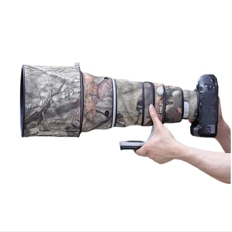 CHASING BIRDS Lens Camouflage Waterproof Coat for Canon EF 600mm F4 L is II USM Rainproof Lens Protective Cover (Pine Camouflage, with Extender EF 2.0X III)