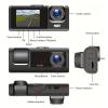 1080P Dash Camera, 3 Channel 2 Inch Screen 170 Wide Angle, WDR Night, 2.4G APP Controlling, Car Camera for Cars, Trucks, SUVs view 3