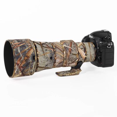 CHASING BIRDS Lens Camouflage Waterproof Coat for Nikon AF-S 500mm f/5.6E PF ED VR Rainproof Lens Protective Cover Version IV (Reed Camouflage, with 2.0X TC (TC-20E III))
