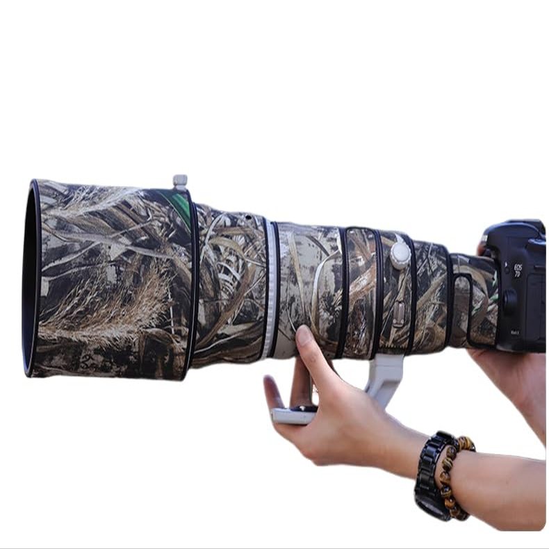 CHASING BIRDS Lens Camouflage Waterproof Coat for Canon EF 500mm F4 L is II USM Rainproof Lens Protective Cover (Reed Camouflage, with Extender EF 1.4X II)