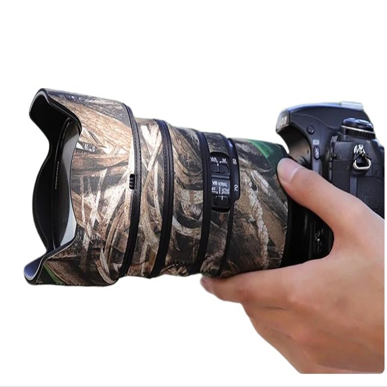 CHASING BIRDS Lens Camouflage Waterproof Coat for Nikon AF-S 24-70mm F2.8 E ED VR Rainproof Lens Protective Cover (Reed Camouflage, with 2.0X TC (TC-20E II))