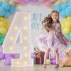 Bugame Light Up Numbers 4FT, Number 4 Light Up Sign Marquee Numbers 4 Feet Tall, Large 4 Marquee Number for 4th Birthday Party Decorations Mosaic Nmero view 1