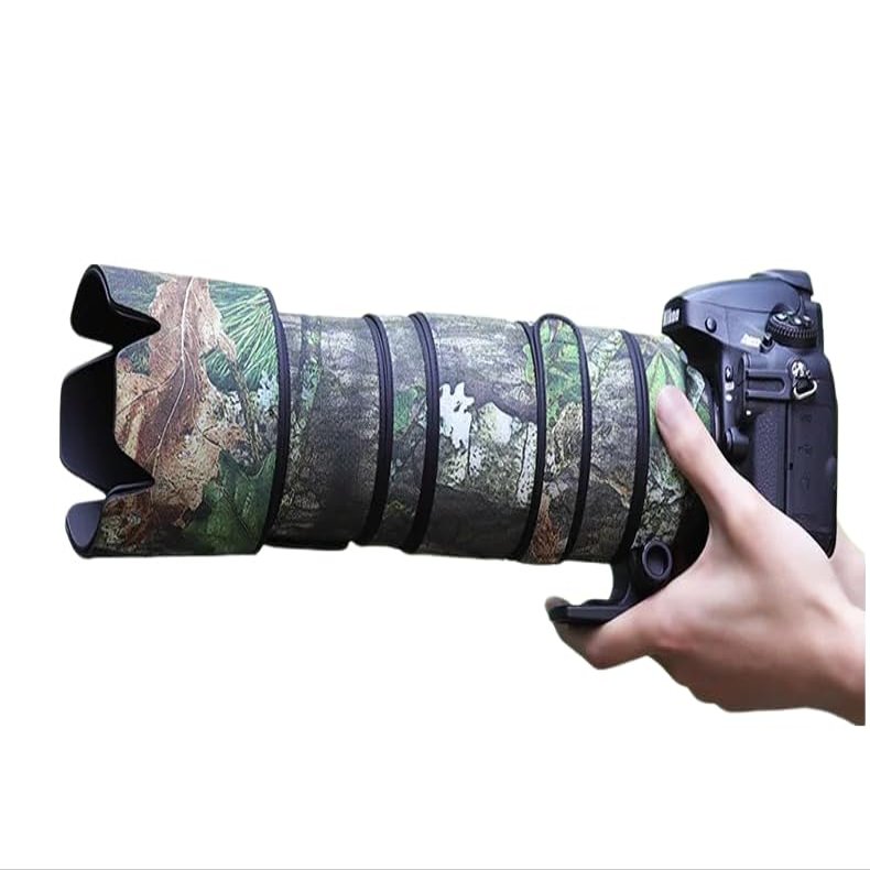CHASING BIRDS Lens Camouflage Waterproof Coat for Nikon AF-S 80-400mm F4.5-5.6 G ED VR Rainproof Lens Protective Cover (Green Leaf Camouflage, with 1.4X TC (TC-14E III))