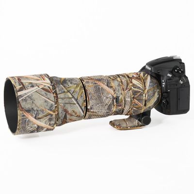 CHASING BIRDS Lens Camouflage Waterproof Coat for Nikon AF-S 200-500mm f/5.6E ED VR Rainproof Lens Protective Cover (Reed Camouflage, with 2.0X TC (TC-20E II))