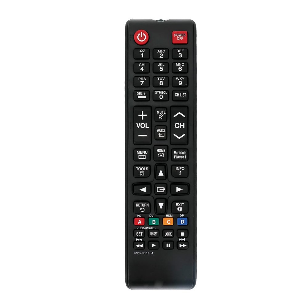 ROLLGAN BN59-01180A Replaced Remote Control Compatible with Samsung LFD Display ML55E-R OH46D OH55D OH24E OM24E OM46D-W OM55D-W OM75D-W OM46D-K OM55D-K OM75D-K QB65H-TR QB55N QB65N QB75N QM43N QM49N