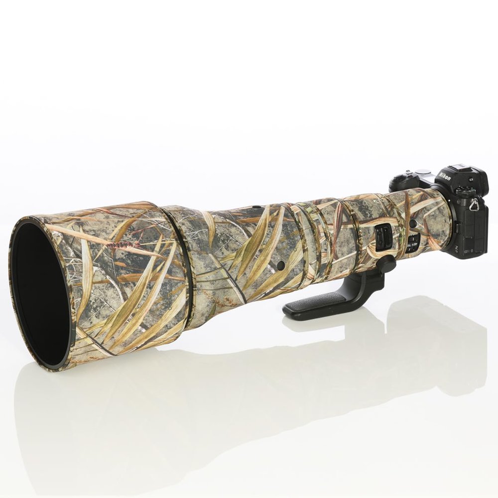 CHASING BIRDS Lens Camouflage Waterproof Coat for Nikon Z 800mm f/6.3 VR S Rainproof Lens Protective Cover Version IV (Reed Camouflage, with 1.4X TC)