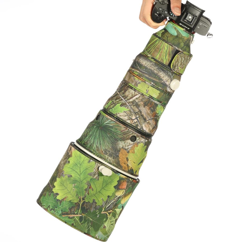 CHASING BIRDS Lens Camouflage Waterproof Coat for Canon EF 400mm F2.8 L is USM Rainproof Lens Protective Cover Version III (Green Leaf Camouflage, with Extender EF 1.4X III)