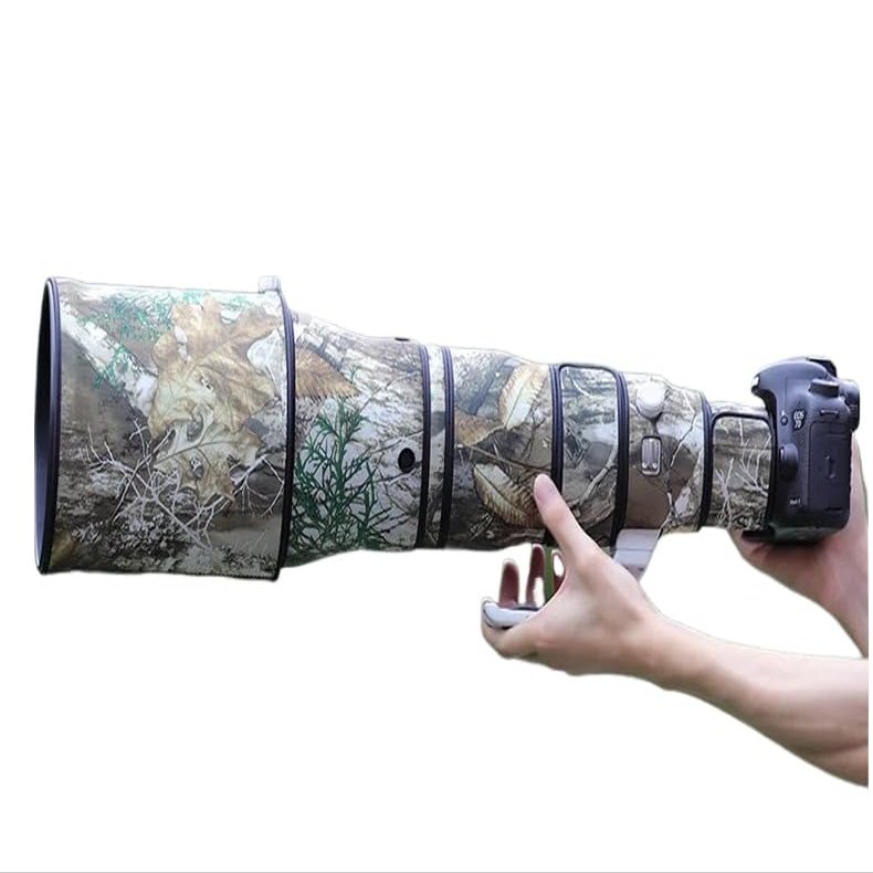 CHASING BIRDS Lens Camouflage Waterproof Coat for Canon EF 600mm F4 L is III USM Rainproof Lens Protective Cover (Yellow Tree Camouflage, with Extender EF 2.0X III)