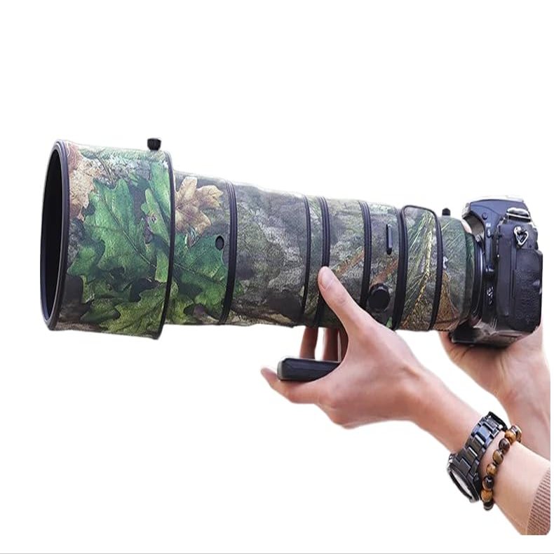 CHASING BIRDS Lens Camouflage Waterproof Coat for Nikon AF-S 180-400mm F4 E TC1.4 FL ED VR Rainproof Lens Protective Cover (Green Leaf Camouflage, with 2.0X TC (TC-20E III))