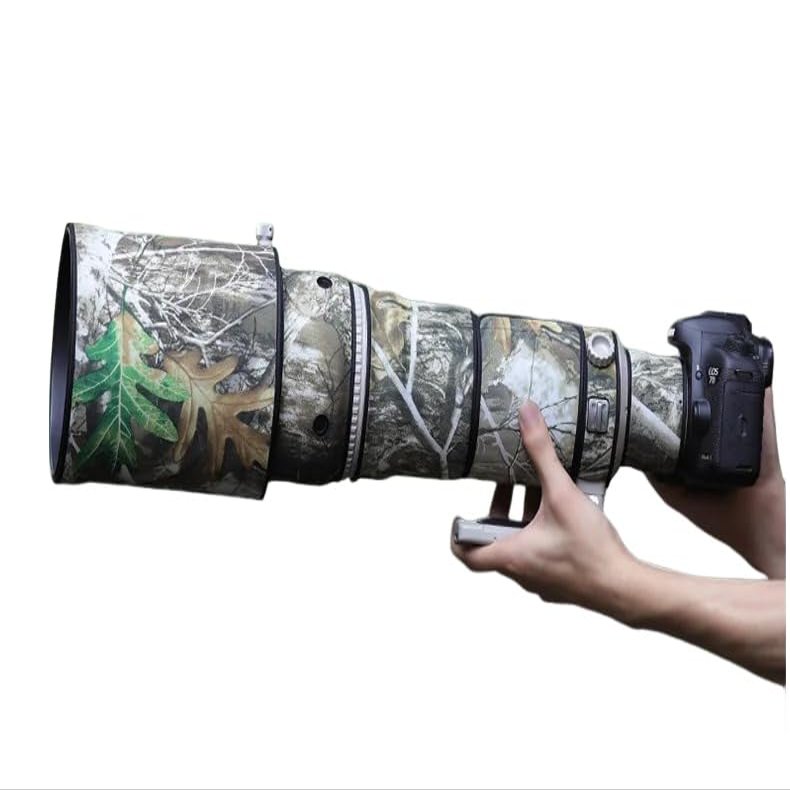 CHASING BIRDS Lens Camouflage Waterproof Coat for Canon EF 500mm F4 L is USM Rainproof Lens Protective Cover (Yellow Tree Camouflage, with Extender EF 1.4X II)