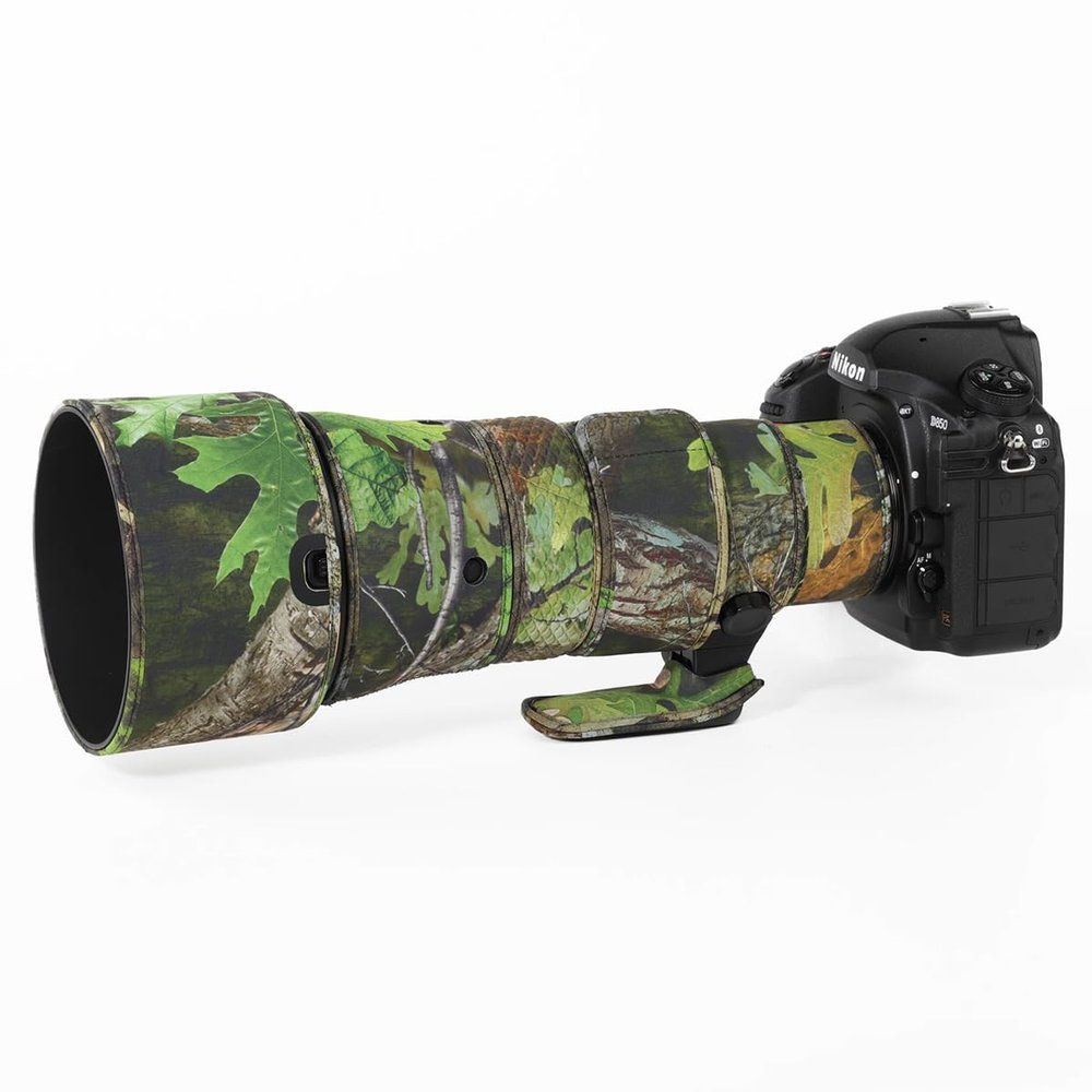 CHASING BIRDS Lens Camouflage Waterproof Coat for Nikon AF-S 500mm f/5.6E PF ED VR Rainproof Lens Protective Cover Version IV (Green Leaf Camouflage, with 1.4X TC (TC-14E III))