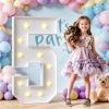 Bugame Marquee Numbers 4FT, Number 5 Light Up Sign Marquee Numbers 4 Feet Tall, Large 5 Light Up Number for 5th Birthday Party Decorations Nmero Five view 1