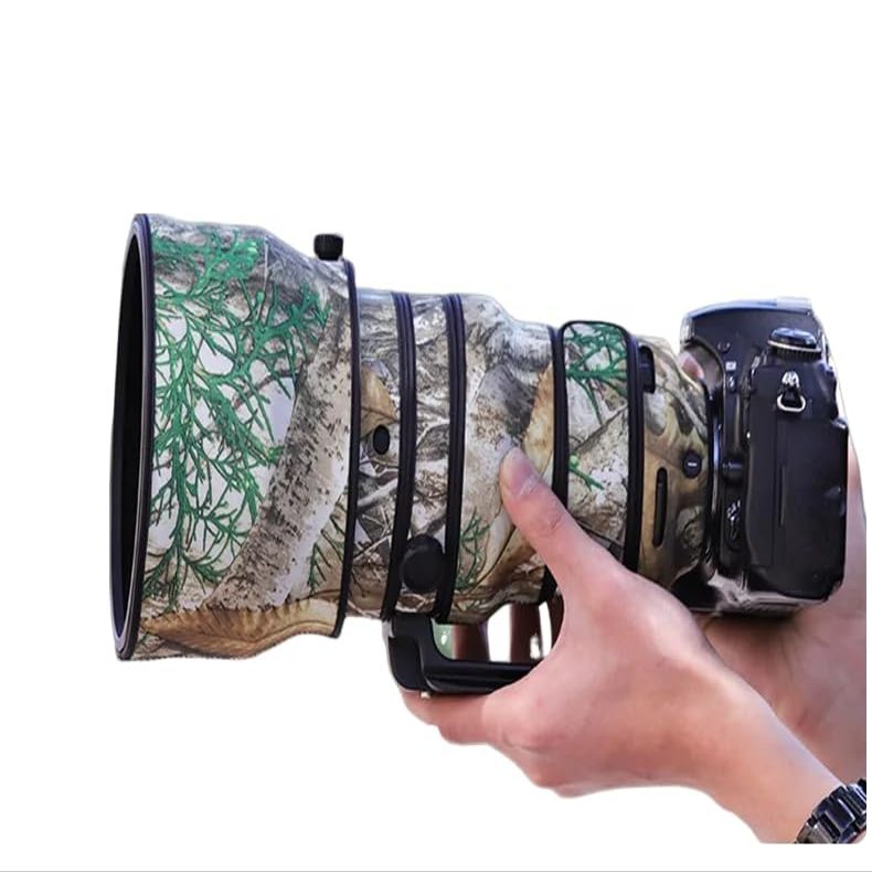 CHASING BIRDS Lens Camouflage Waterproof Coat for Nikon AF-S 200mm f/2G ED VR II Rainproof Lens Protective Cover (Yellow Tree Camouflage, with 1.7X TC (TC-17E II))