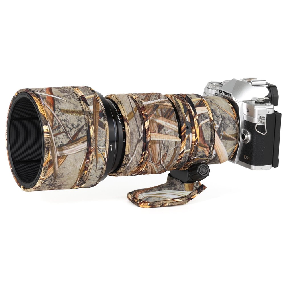 CHASING BIRDS Lens Camouflage Waterproof Coat for Olympus 40-150mm F2.8 PRO Rainproof Lens Protective Cover Version IV (Reed Camouflage, with 1.4X and 2.0X TC)